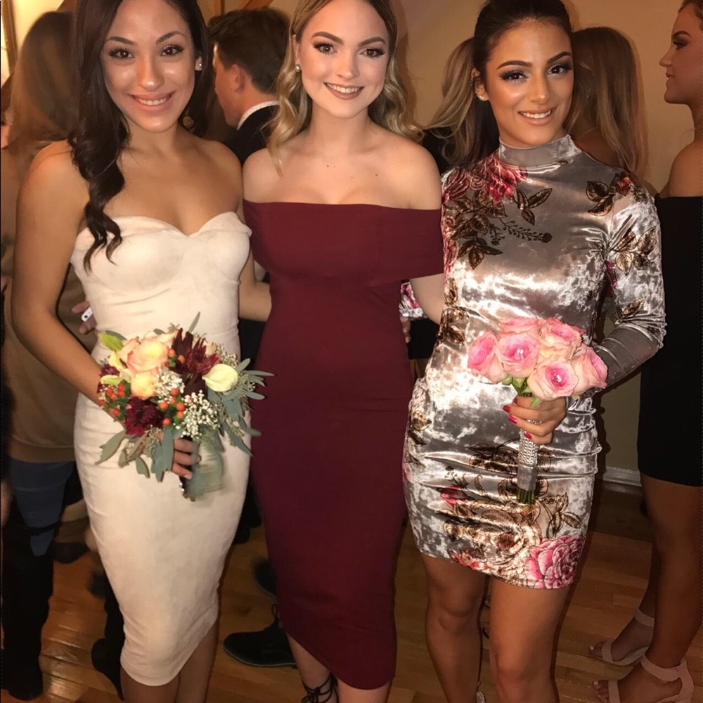 Velvet Floral Dress - image 3